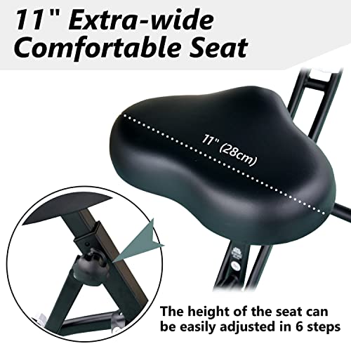 Folding Exercise Bike Magnetic Upright Bike Portable | 8 Levels Of Resistance Stationary Bike With Phone/Tablet Holder | 300Lb Weight Capacity #TOP5