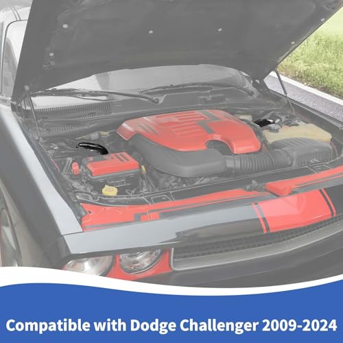 Image of RAZPOY Engine Compartment Suspension Cover Engine Bay Accessories Compatible with Dodge Challenger Charger 2009-2024, Carbon Fiber