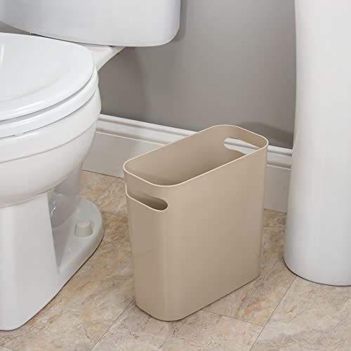 image for Mdesign Plastic Small Trash Can, 1.5 Gallon/5.7-liter Wastebasket, Gar
