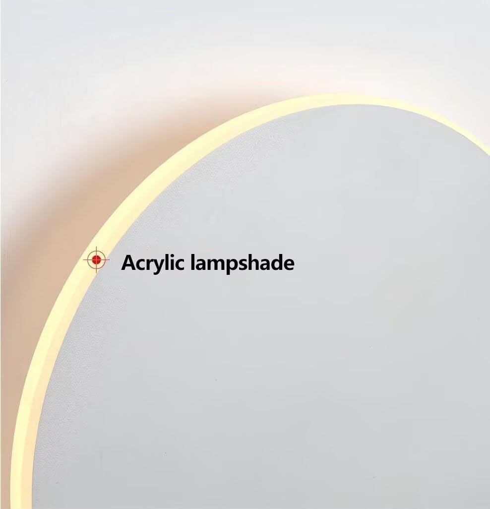Wandlampe Rund mit Touch/Wandsteuerung Schalter, Innen Weiß Wandleuchte 30cm Dimmbar 3 Farbtemperaturen Modern Minimalistisch Wandleuchter für Schlafzimmer Wohnzimmer Flur Treppenhaus
