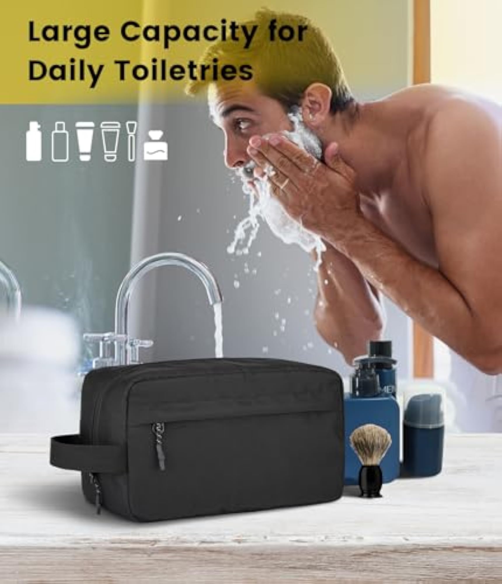 Toiletry Bag Hanging Dopp Kit for Men, Water Resistant