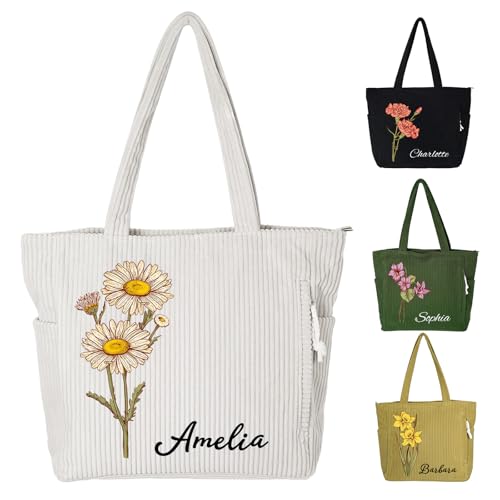 Bolso Tote de Pana Personalizado para Mujer miniatura 1