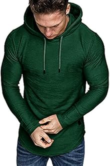 Lexiart Mens Fashion Athletic Hoodies Sport Sweatshirt Solid Color Fleece Pullover