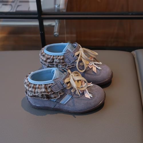 Girls Mid-Top Casual Shoes with Hook-and-Loop Closure and Adjustable Decorative Laces3