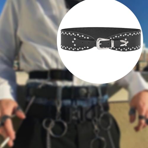 Waist Belt Dresses Accessories Waist Strap for Women Waistband Punk Rivet Belt4