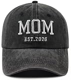 Mom Gifts from Daughters Son, Funny Embroidered Mama Hat, Best Mom EST 2026 Baseball Cap, Mothers Day Birthday Gifts for New Moms Mother Mommy Friend