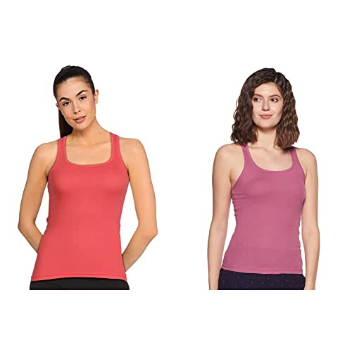 Image of Van Heusen Women Anti Bacterial Racerback Tank Top - 100% Super Combed Cotton - Colour Fresh, Moisture Wicking