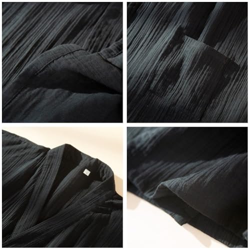 Ropa de dormir para hombre estilo kimono japonés transpirable 4