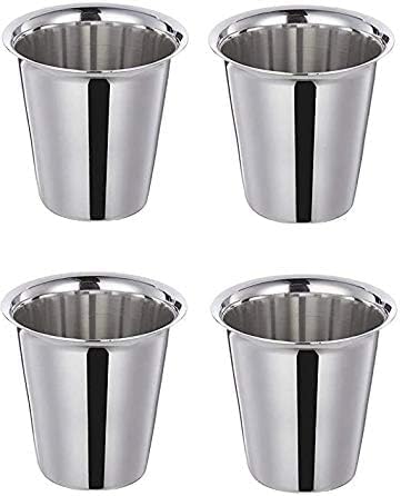 Stainless Steel Glass Set Tea Cup Drinking Tumbler Glasses Cups For Drinkware And Tableware (160 ML- Pack Of 12)