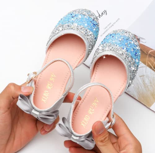 Girls Dress Shoes Glitter Princess Ballerina Flat Mary Jane Party Wedding Flower Sandals3