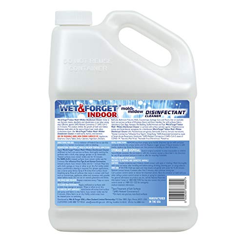 Wet & Forget Indoor Mold And Mildew All-Purpose Cleaner Deodorizes, Disinfects, Kills 99.9% Of Bacteria And Viruses, Refill, 128 Fl. Oz. #TOP1