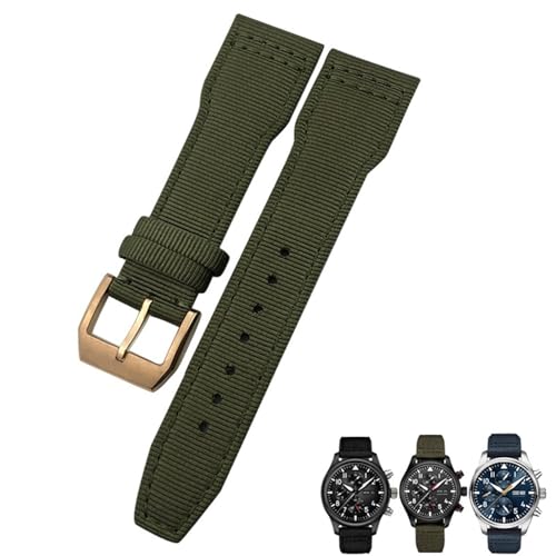Bracelet de montre en tissu nylon 22mm vert, la solution contre l'usure de votre IWC