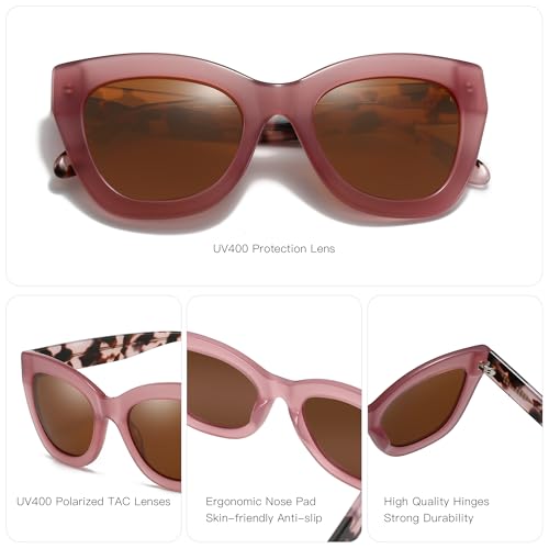 ZENOTTIC Trendy Polarized Women Sunglasses: Retro Cateye Shades - Sun Glasses Designed for Ladies with UV400 Protection3