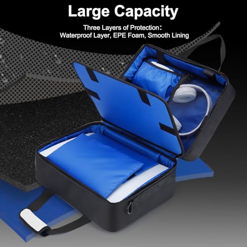 Image of GDNasist Carrying Case Fit for PS5, Travel Thickened Protective Bag Compatible with Playstation 5 Console, Headset, PS5 Controller, Game Discs, and Gaming Accessories, White