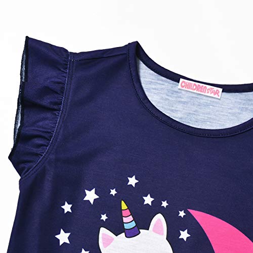 Childrenstar Cat Pajamas For Girls Kids Pj Sets Cotton Night Shirts,Size 8 9 #TOP2