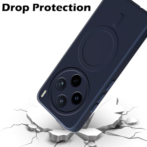 Image of amazon basics Back Cover for Vivo X200T 5G Soft Matte Silicone Mag-Safe Design (Mag-Safe Not Support) Camera Protection | Slim Fit Bumper Cover (Blue)