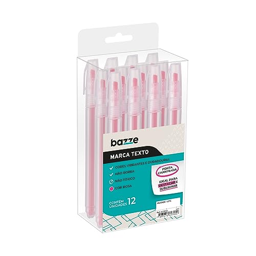 Marca Texto Bazze Rosa Caixa 12 Unidades