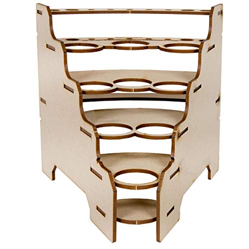 Image of The Broken Token Modular Paint Rack w / 35mm Holes - 45 Wedge - Multiple Organizer for Paint Bottles, Pots, and Brushes in Tiered Layout - Customize Your Pieces with Easy Organization & Access