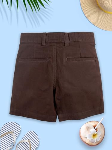 Image of KiddoPanti Boys Solid Cotton Woven Knee Length Formal Shorts