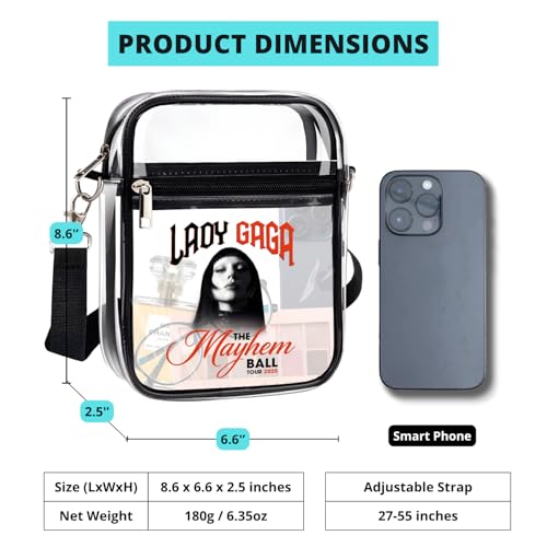 Clear Bag Stadium Approved for Mayhem Ball Tour 2025, Clear Crossbody Purse for Stadium Events Festival Concerts, The Mayhem Ball Tour Outfit2