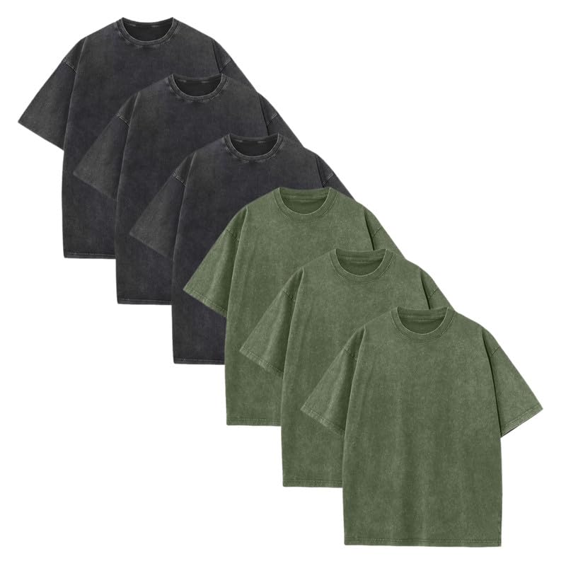 Dsatwaerty 6 Pack Oversized Tshirts Short Sleeve Tees