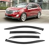 CMVT Auto Window Visors for Chevy Chevrolet Equinox 2018-2024, Rain Guards Shields Vent Deflector Shade Dark Smoke 2019 2020 2021 2022 2023, Tape-On, 4PCS