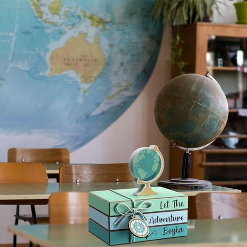 Image of Pinkunn 4 Pcs Travel Themed Table Decorations Adventure Awaits Centerpiece
