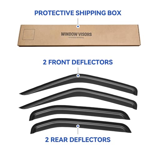 Image of Window Visors Rain Guards for 2000 2001 2002 2003 2004 Nissan Xterra, Out-Channel Window Vent Wind Deflectors Visors Shades for 00 01 02 03 04 Nissan Xterra