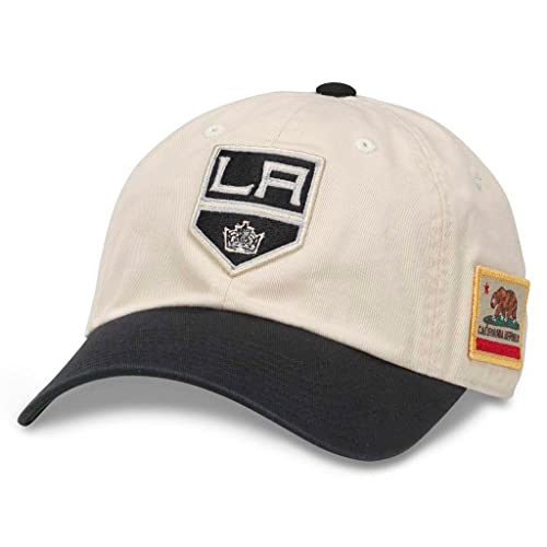 AMERICAN NEEDLE United Slouch NHL Team Casual Dad Hat Los Angeles Kings Ivory/Black (43572A-LAK)