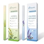 2-Pack Herbal Diffuser Pen Set in Green and Blue, Portable Anxiety Pen Premium Material with Natural Aromatherapy, Reusable Herbal Inhaler for Stress Relief and Focus