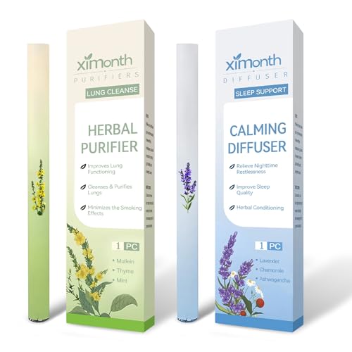 2-Pack Herbal Diffuser Pen Set in Green and Blue, Portable Anxiety Pen premium plastic Material with Natural Aromatherapy, Reusable Herbal Inhaler for Stress Relief and Focus