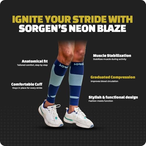 Image of Sorgen Sports Compression Calf Sleeves | 20-30 mm Hg | Ideal for Running, Cycling, Marathons, Athletics & Indoor Training | Helps Reduce Leg Cramps | Boosts Performance & Aids Recovery | Comfortable, Durable & Supportive