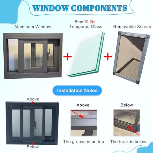 Ventana deslizante horizontal con pantalla para ventilación en sótanos y garajes 6