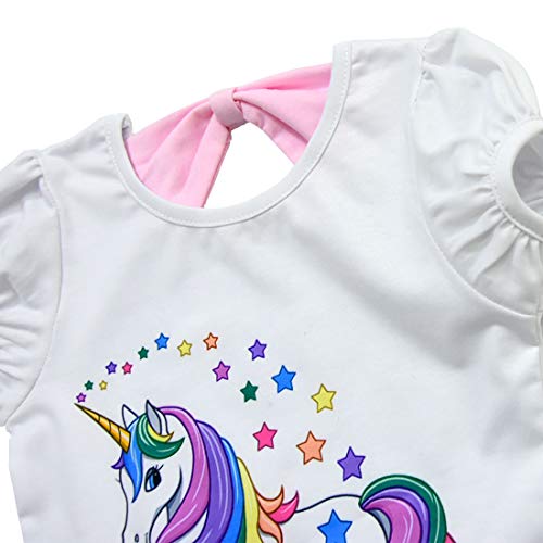 Image of Dressy Daisy Girls Unicorn Clothing Set (Cotton Tee Shirt with Tutu Skirt) Fancy Dress Up Clothes, Blue Pink Purple