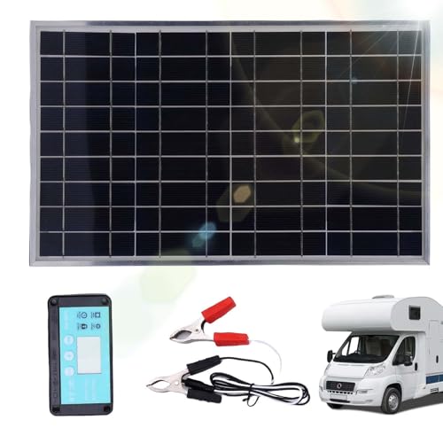 Solar Panel Controller - 100W Solar Panel, Charge Controller Inverter | Off-Grid Car Marine Trailer ATV Boat Caravan System, Battery Management Power Setup For Cabin Outdoor Energy