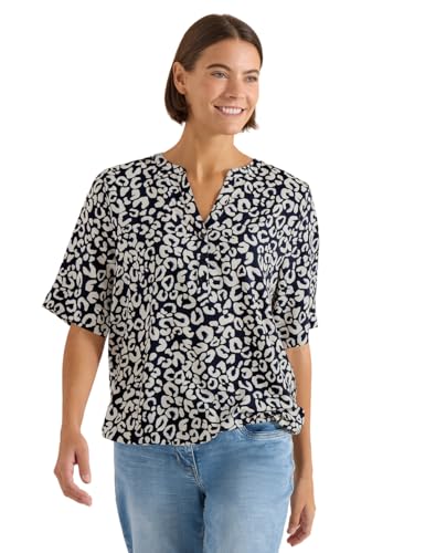 Cecil Bluse mit Split Neck und mit Leo-Muster