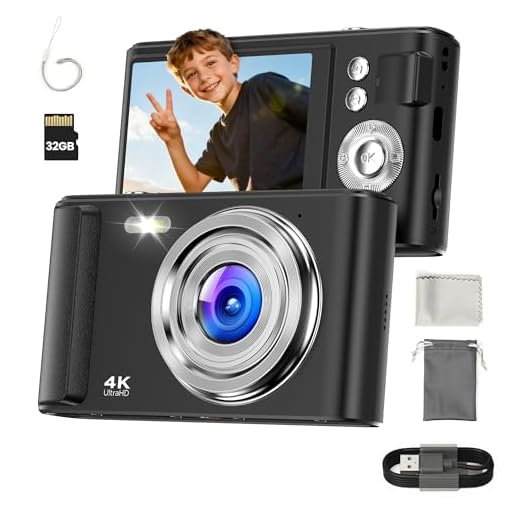 Macchina Fotografica Digitale 4K 48MP: Compatta con 16X Zoom - Fotocamera Vlog 1080P con Scheda 32GB Bambini e Bambine & Studenti & Principianti - Nero Camera
