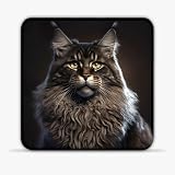 Tapis Souris Portable Maine Coon (10 Pouces) résistant à la Chaleur Base antidérapante Facile à Nettoyer Tapis Souris Portable pour Ordinateur et Ordinateur Portable