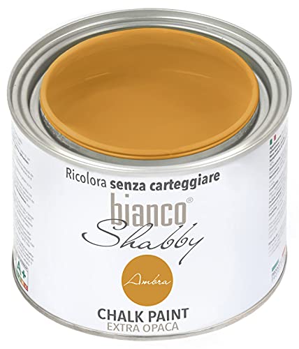 bianco Shabby® Ambra (Amber) Water-Based Chalk Paint for All Surfaces – Extra Matt Finish (500 ml)