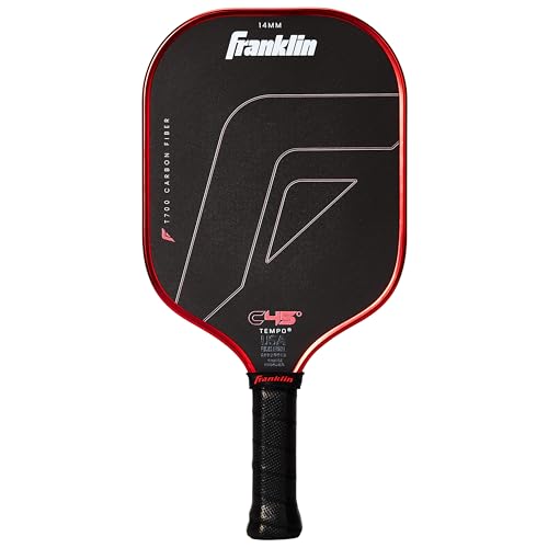 Franklin Sports PRO Pickleball Paddles C45 Carbon Fiber Series - Official USAP + UPA Approved Pro Player Design Tempo 14MM RED