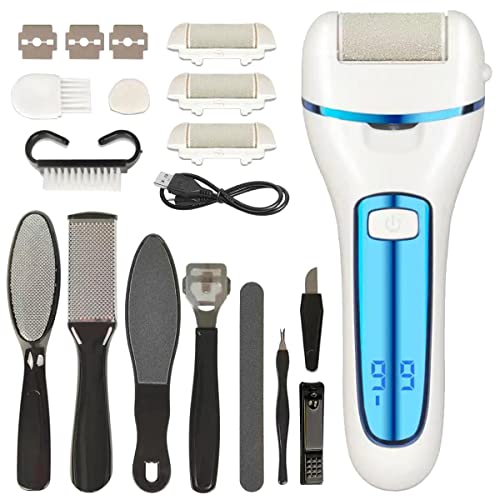 Lima Azul Electrica Quita Durezas para Pies Pedicura Profesional Eliminar Corta Callos , Limadora Raspador Removedor Quitar Set Kit Talones Agrietados Cuidado Maquina