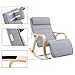 SONGMICS Mecedora, Sillón Tumbona, Madera de Abedul ,Reposapiernas, Ajustable en 5 Posisiones,...