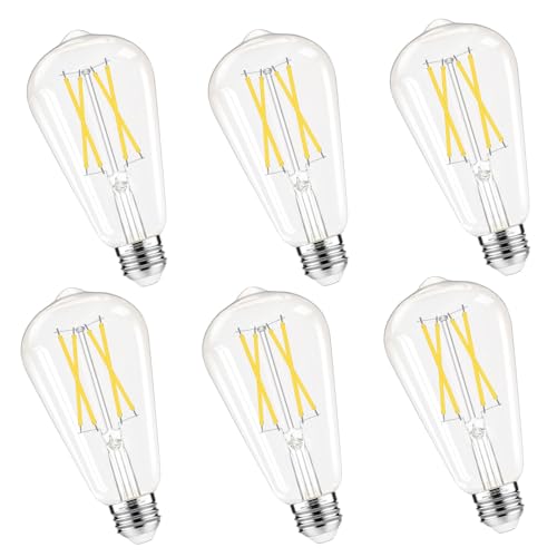 GvvooHome Dimmable Edison Bulbs, 4000K Daylight White, 6W Equivalent to 60 watt E26 LED Bulb, ST...