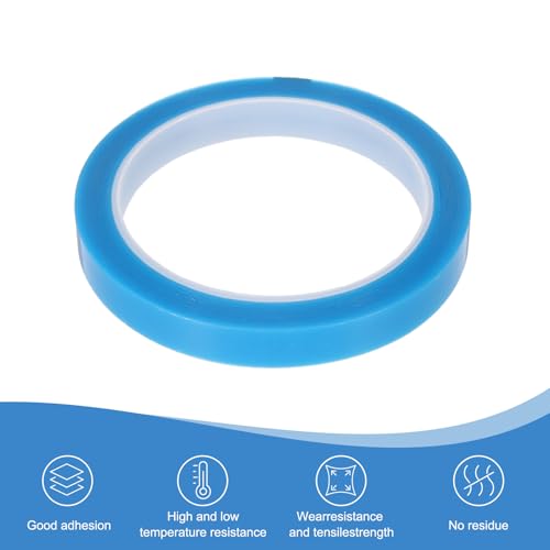 Image of PATIKIL 12mm x 50m Refrigerator Tape PET Fridge Non-Residual Adhesive Tape for Fixing Drawer Refrigerator Air Conditioner Printer Sky Blue