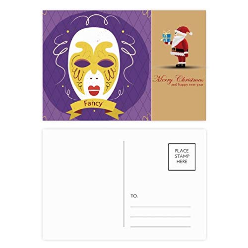Cartes postales masque violet carnaval de Venise pour correspondance et vœux