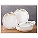 Talerze obiadowe białe ceramiczne talerz obiadowy z kwiatowymi motywami, głęboki talerz nadaje się do zupy, makaronu, sałatki, deseru, zestaw talerzy do kuchenki mikrofalowej i zmywarki do naczyń małe talerze obiadowe (rozmiar: średnie)