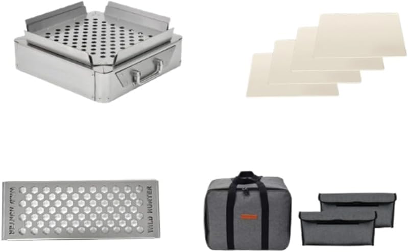 ポータブルバーベキューコンロ 折りたたみ式 ステンレス製 ファイヤーテーブル 木炭 薪対応 灰受け付き 2-4人用 アウトドア キャ