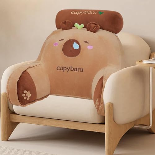 Coussin de lecture capybara en peluche douce, dossier ergonomique et confortable
