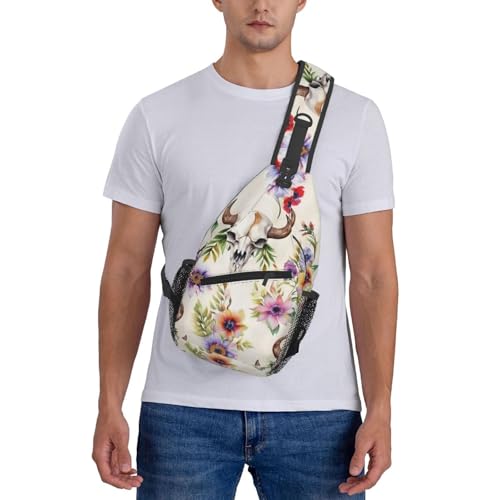 Mochila de pecho con estampado de calavera para senderismo miniatura 7