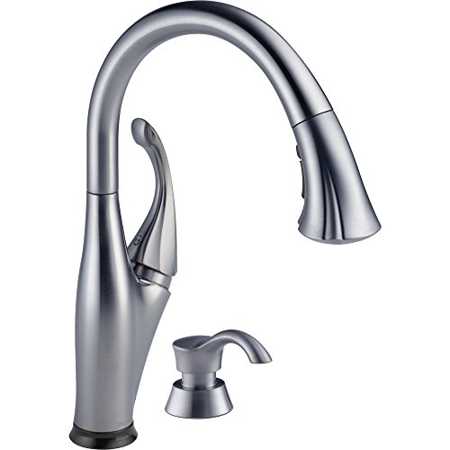 Delta Faucet Addison Single-Handle Touch Kitchen Sink Faucet with Pull Down Sprayer, Soap Dispenser, Touch2O Technology and Magnetic Docking Spray Head, Arctic Stainless 9192T-ARSD-DST